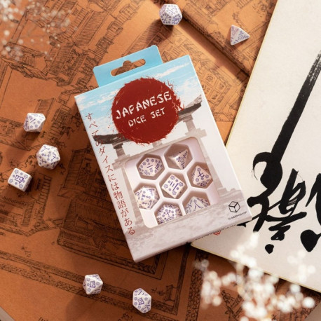 Japanese Blue Star Lotus Petals Dice Set