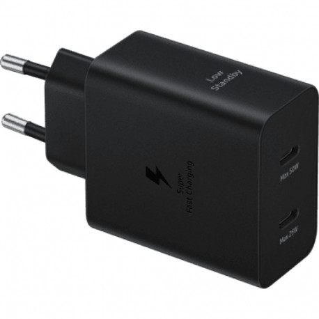 Samsung kiirlaadija 2xUSB-C 50W + USB-C kaabel 1.8m, must