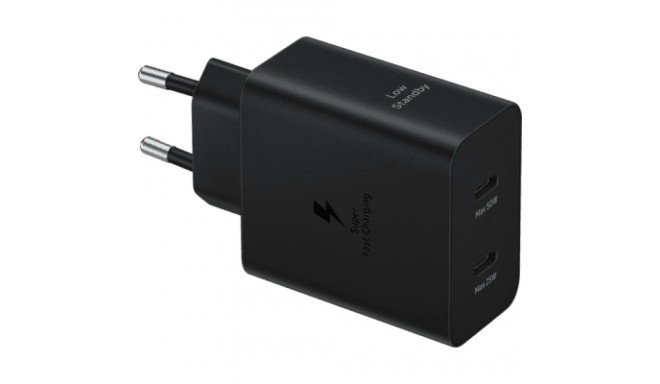 Samsung Schnellladegerät 2xUSB-C 50W+USB-C Kabel 1,8m schw