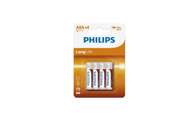 Battery PHILIPS AAA LR03 LONGLIFE 4pcs Blister
