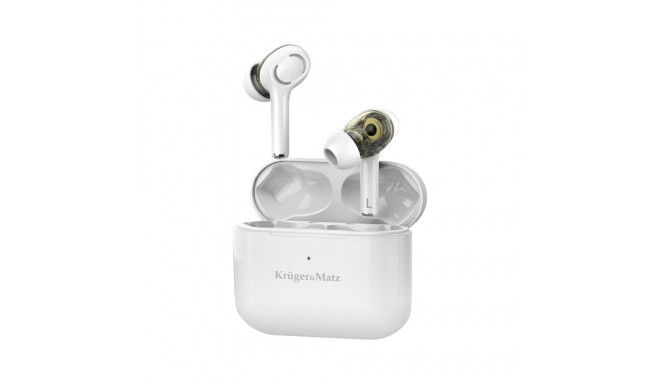 Krüger&Matz M4 PRO Headset Wireless In-ear Calls/Music/Sport/Everyday Bluetooth White