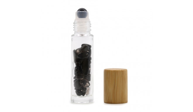 Ancient Wisdom Roller Bottle With Black Tourmaline Crystals - Wooden Cap