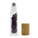 Ancient Wisdom Roller Bottle With Amethyst Crystals - Wooden Cap