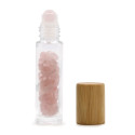 Ancient Wisdom Roller Bottle With Rose Quartz Crystals - Wooden Cap