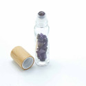 Ancient Wisdom Roller Bottle With Amethyst Crystals - Wooden Cap