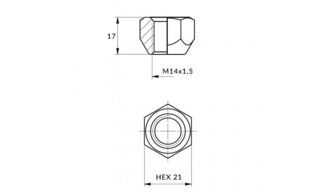 Mutter M14x1,5/17/21 AVATUD