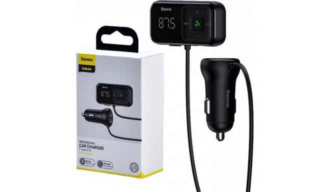 Baseus  Wireless Bluetooth FM transmitter with charger S-16 (Overseas edition) - black