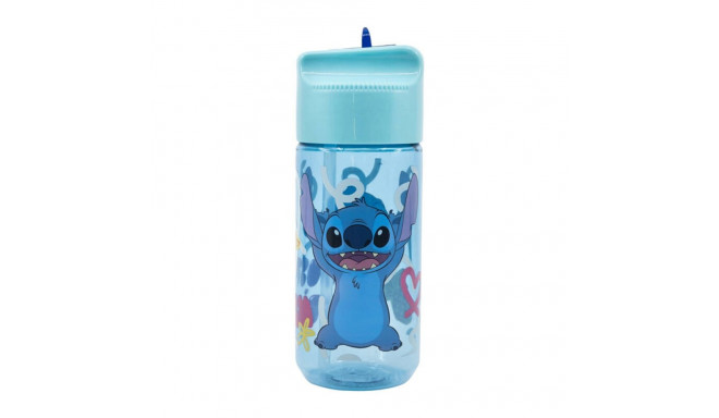 Water bottle with Straw for Kids STOR 75036 430 ml Stitch Palms (blue)