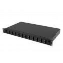 Fiber Optic Distribution Box 12XSC duplex/12XLC QUAD rack 19 1U black + accessories