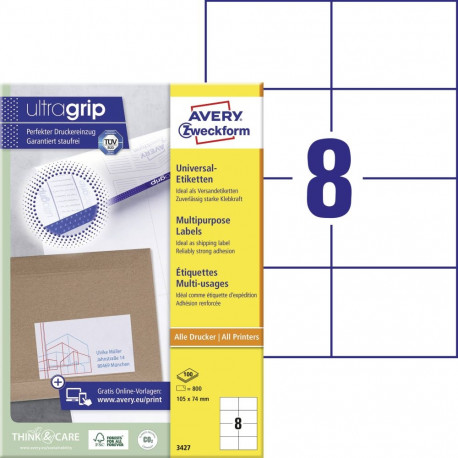 Kleebisetikett AVERY Zweckform 105x74mm 100 lehte (3427)