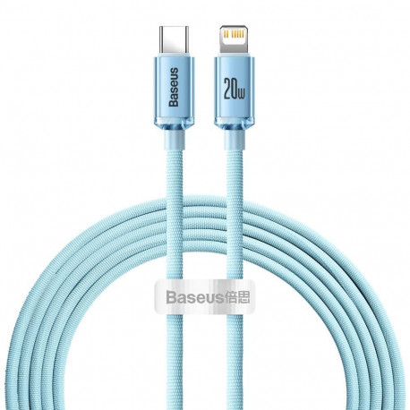 Baseus cable Crystal Shine USB-C - Lightning 2,0 m 20W blue