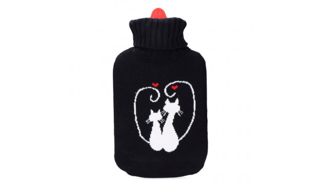 Hot Water Bottle EDM 76779 Black Black/White Wool 2 L