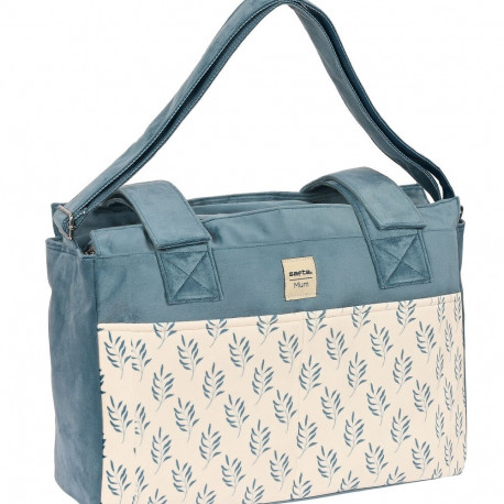 Diaper Changing Bag Safta Leaves Turquoise (46 x 26 x 15 cm)