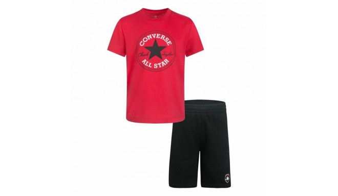 Спортивный костюм для девочек Converse Core Tee Ft Short Чёрный Розовый - 3-4 Years