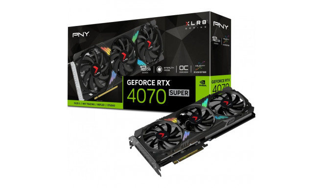 PNY GeForce RTX 4070 SUPER XLR8 Gaming Verto Epic-X RGB OC 12GB GDDR6X graafikakaart (VCG4070S12TFXX