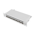 PATCH PANEL 12PORT 1U 10" CAT.6 FTP SHIELDED GREY LANBERG
