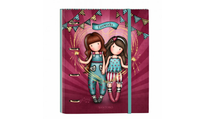 Ring binder Gorjuss Fireworks Maroon (27 x 32 x 3.5 cm)
