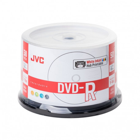 JVC DVD-R 4,7GB 16X INKJET WHITE PRINTABLE CAKE*50 70771BJCK0019