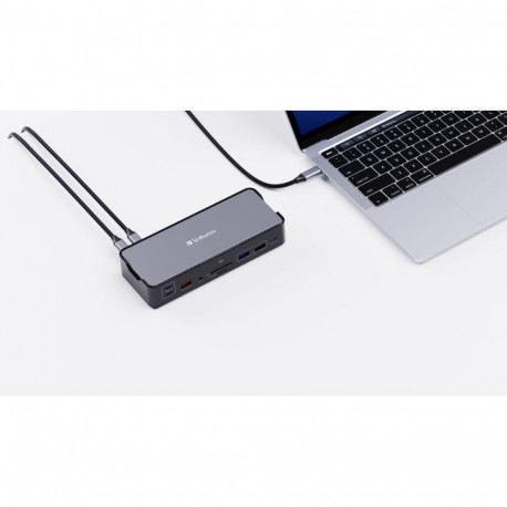 VERBATIM USB-C PRO DOCKING STATION 15 Port 2x USB-C GEN2 1x USB-A 2xHDMI DP RJ45 SD CDS-15 32171