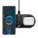 Wireless 2-in-1 Qi Charger 20W with Power Display, Black