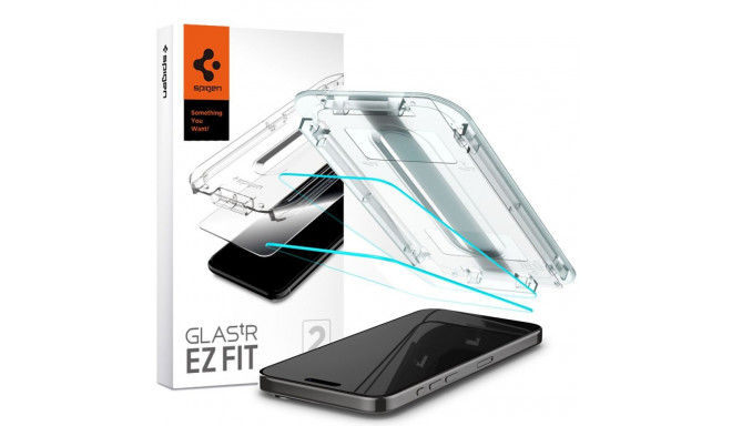Spigen GLAS.TR EZ FIT 2-Pack - Szkło hartowane do iPhone 15 Pro 2 szt