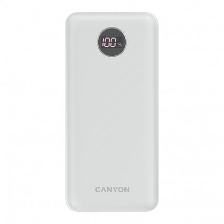 CANYON power bank PB-2002 LED 20000 mAh PD 20W QC 3.0 White