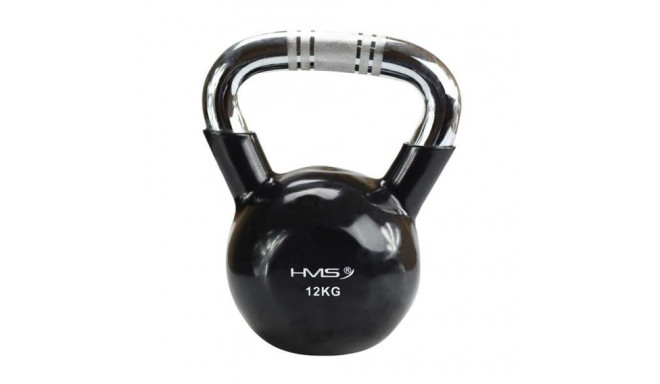 Kettlebell cast iron handle knurled chrome HMS KTC16 BLACK