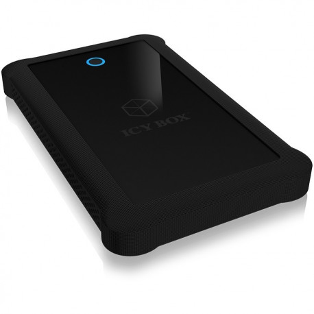 "ICY BOX IB-233U3-B Externes USB-A 3.0 Gehäuse für 2,5"" SATA HDD/SSD mit Silikon-Schutzhülle"