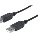 MANHATTAN Hi-Speed USB Device Cable A Male / B Male 1.8 m Black Connects a Hi-Speed USB device to a 