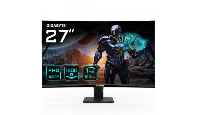 GIGABYTE GS27FC 27&quot; FHD Curved Gaming Monitor - 1920 x 1080, 180Hz, 1, 250 cd/m², FreeSync 