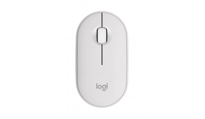 Logitech Pebble 2 M350s Wireless Mouse, RF Wireless + Bluetooth, 4000 DPI, Tonal White