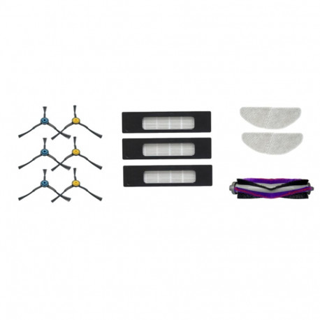 Midea varuosade komplekt: 6x külgharja, 1x põhihari, 3x HEPA filter, 2x mopiriie M7Pro/S8+ jaoks