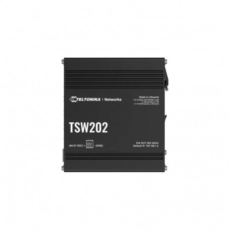 Teltonika TSW202 hallatud L2 gigabit ethernet (10/100/1000) power over ethernet (PoE) alumiinium, si