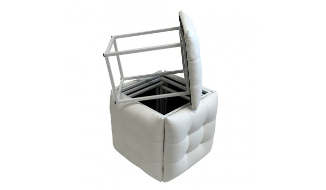 Puff-trafo 5in1 - 5 taburetti ühes valgest ökonahast tumbas