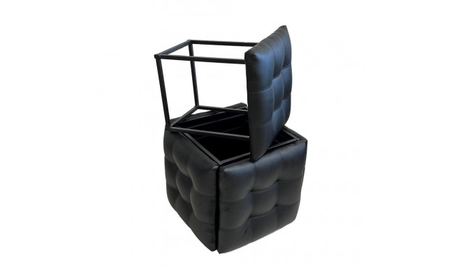 5-in-1 pouffe-transformer - 5 stools in 1 pouffe black eco leather