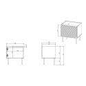 ONDA bedside table 2 pcs. 50x40x54 Green