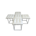 Puff-transformer 5in1 - 5 stools in 1 pouffe white eco leather