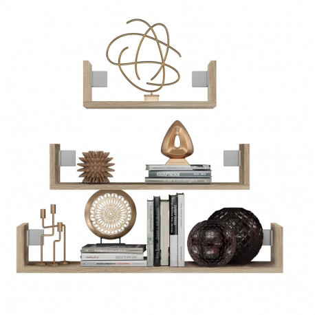 Topeshop MOBI 3P SONOMA tamm puitlaastplaadist seinariiul