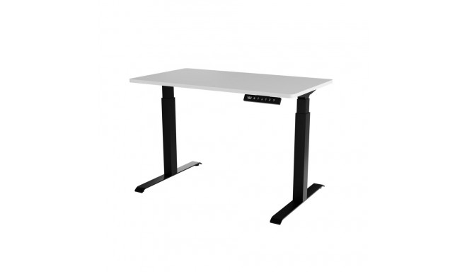 Desk with electric height adjustment MOON 121x67x72-120 Black/White