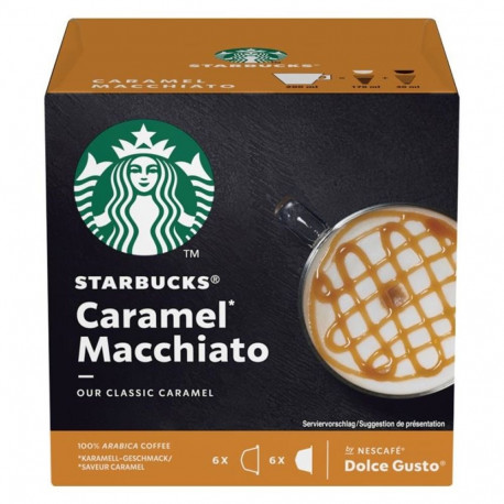 Kohvikapslid STARBUCKS NESCAFE Dolce Gusto Caramel Macchia 6+6tk 12.78g