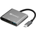 "Sandberg 136-00 USB-C 3-in-1 PD 65W MiniDock"