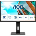 "80cm/31,5"" (3840x2160) AOC P2 U32P2 4K UHD LED 75Hz 4ms USB3.2 2xHDMI DP LS Pivot Black"