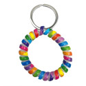 Keychain wristband spiral with key ring, assorted