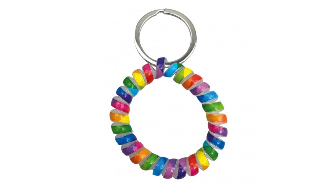 Keychain wristband spiral with key ring, assorted