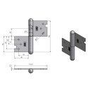 DOOR HINGES C2 HEIGHT - 100 LEFT 9251