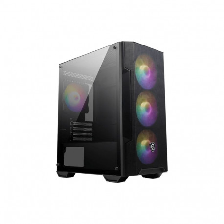 MSI MAG FORGE M100A computer case Micro Tower Black Transparent