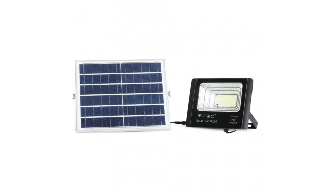 V-TAC 16W must IP65 päikesepatareiga LED prožektor, kaugjuhtimispult, taimer VT-40W 4000K 1050lm