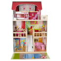 Domek drewniany dla lalek - willa z basenem D11251