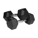 Hantle żeliwne gumowane HEX 2x9kg , REBEL ACTIVE