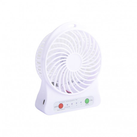 44-502# kaasaskantav/lauaventilaator 10 cm usb+akuga valge
